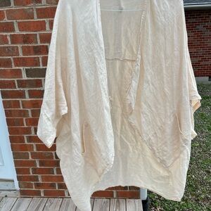 Cream Open Front Kimono Cardigan